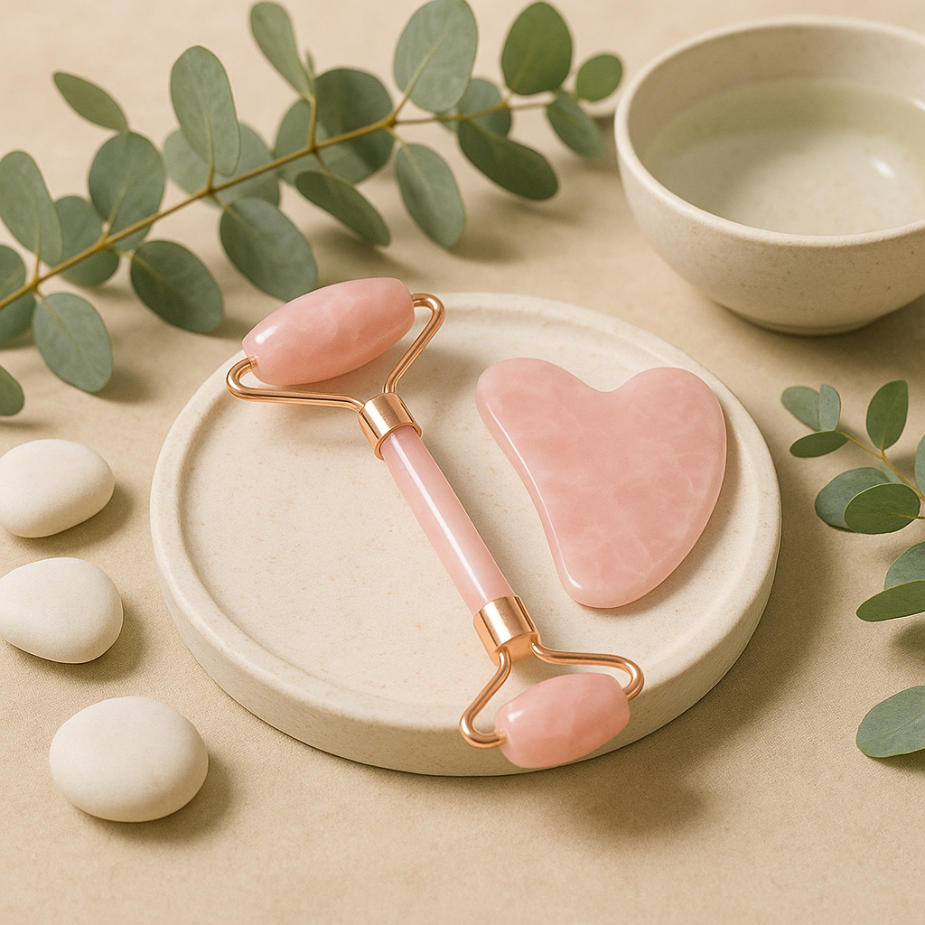 Gua Sha och Jade Roller Set