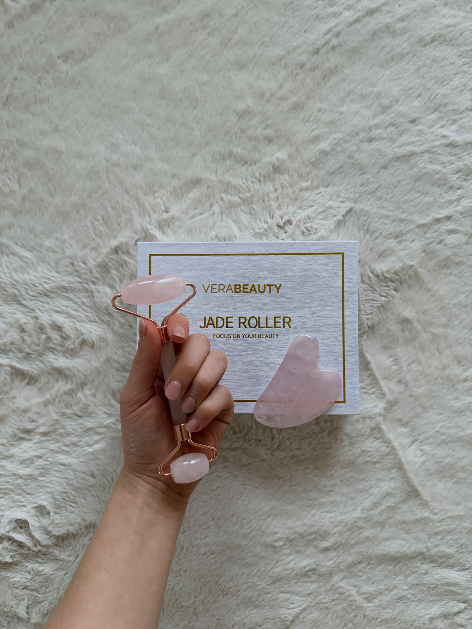 Gua Sha Jade Roller Pink