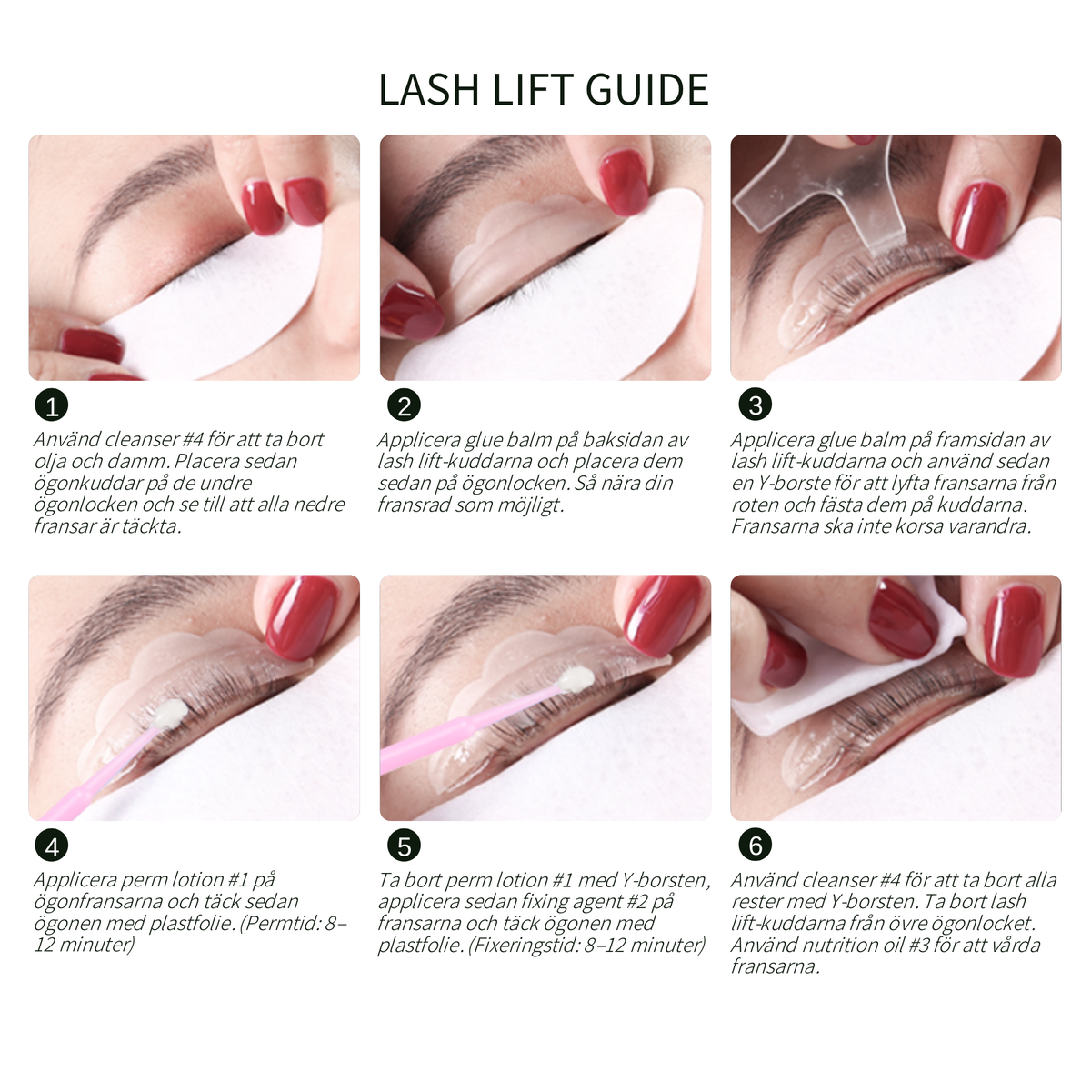 Lash lift guide i sex steg med Vera Lash Lift Kit