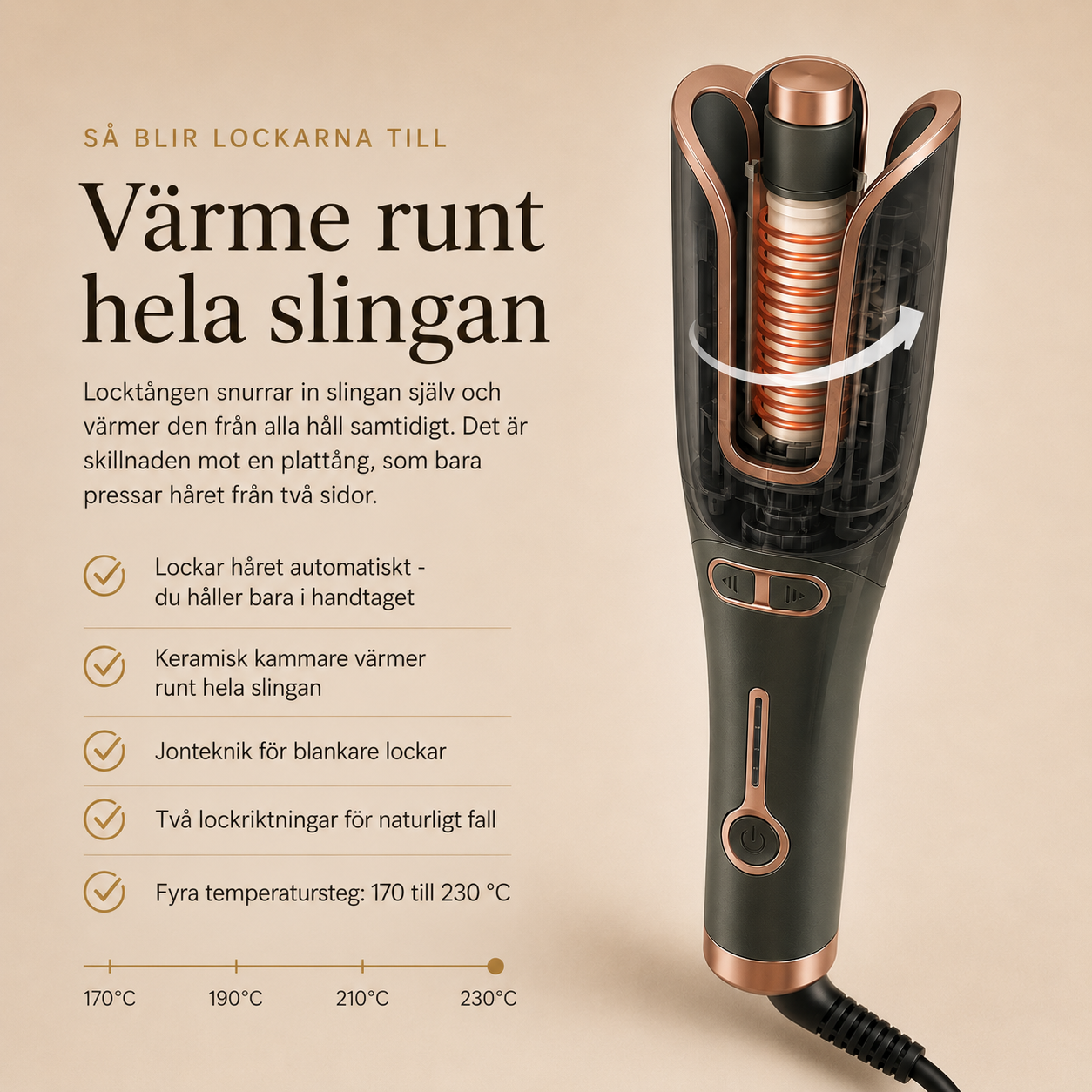 Vera Curler - Automatisk locktång - Vackra lockar som håller hela dagen