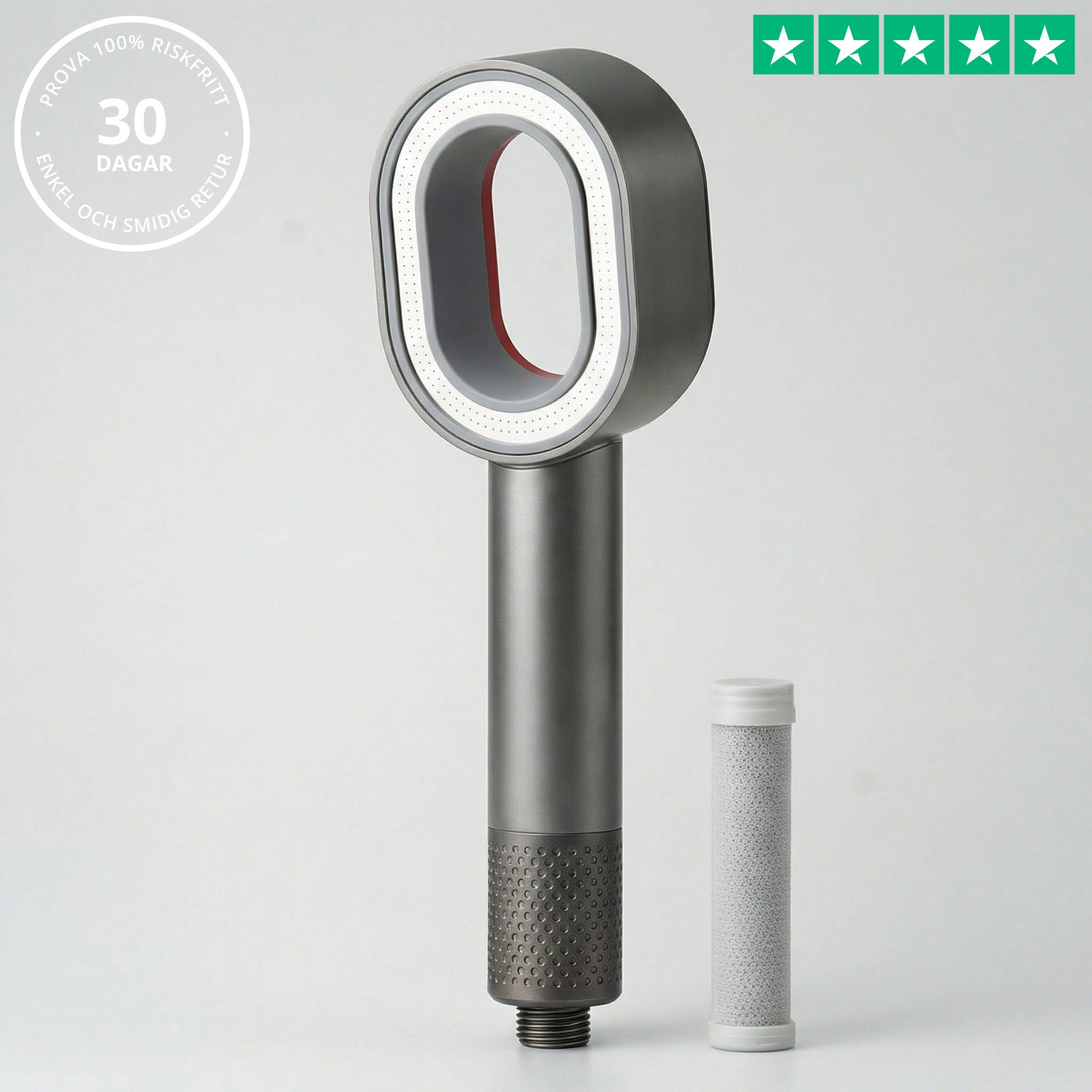 duschmunstycke med kalkfilter