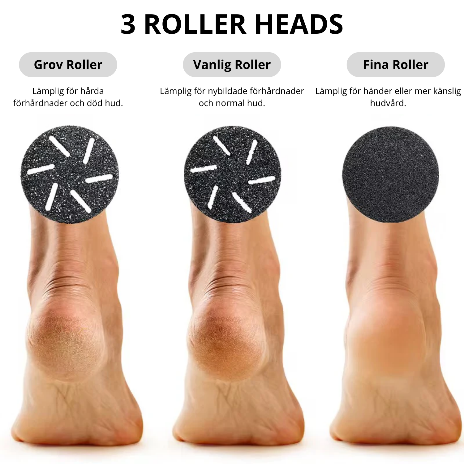 fotfil grov, vanlig och fina roller