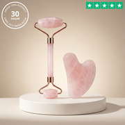Gua Sha och Jade Roller Set - Pink