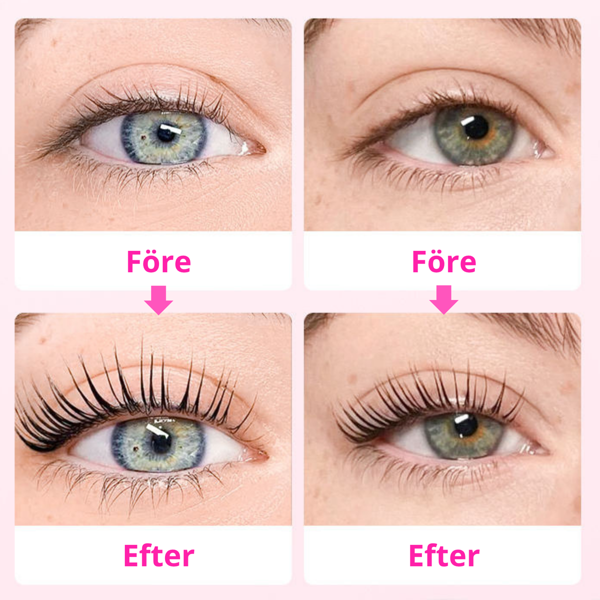 Lash lift före och efter med Vera Lash Lift Kit hemma
