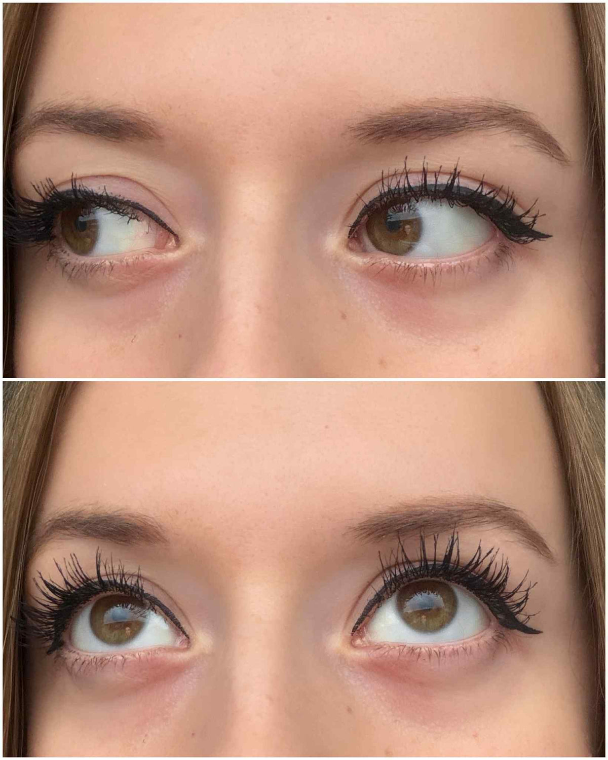Lash lift resultat - böjda och lyfta fransar