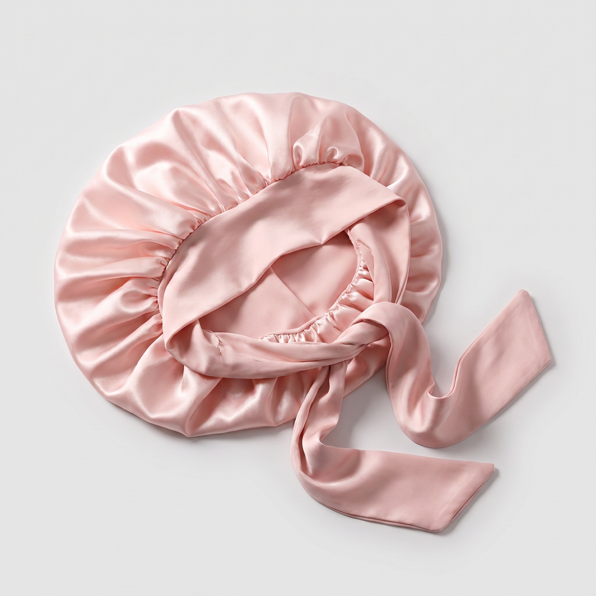 Rosa silk bonnet i 100% mullbärssilke med långt knytband - silkesmössa från Vera