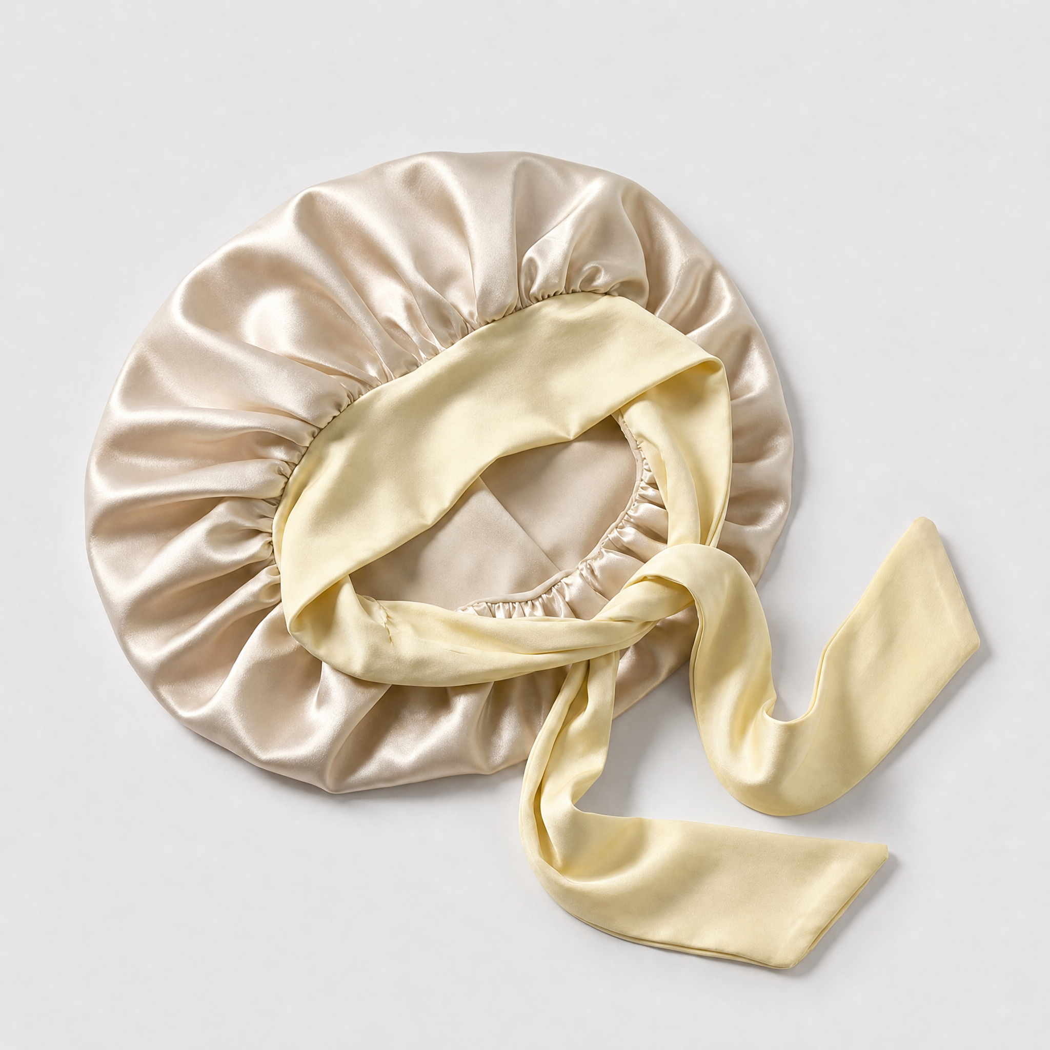 Silk Bonnet i 100% Mullbärssilke - 22 momme med långt knytband