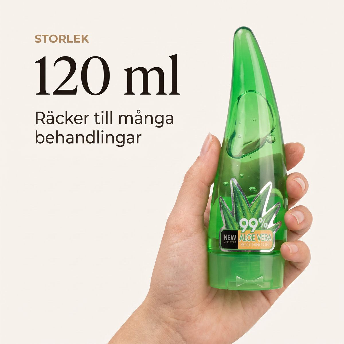 Vera Aloe Vera Gel i handen - 120 ml flaska som räcker länge