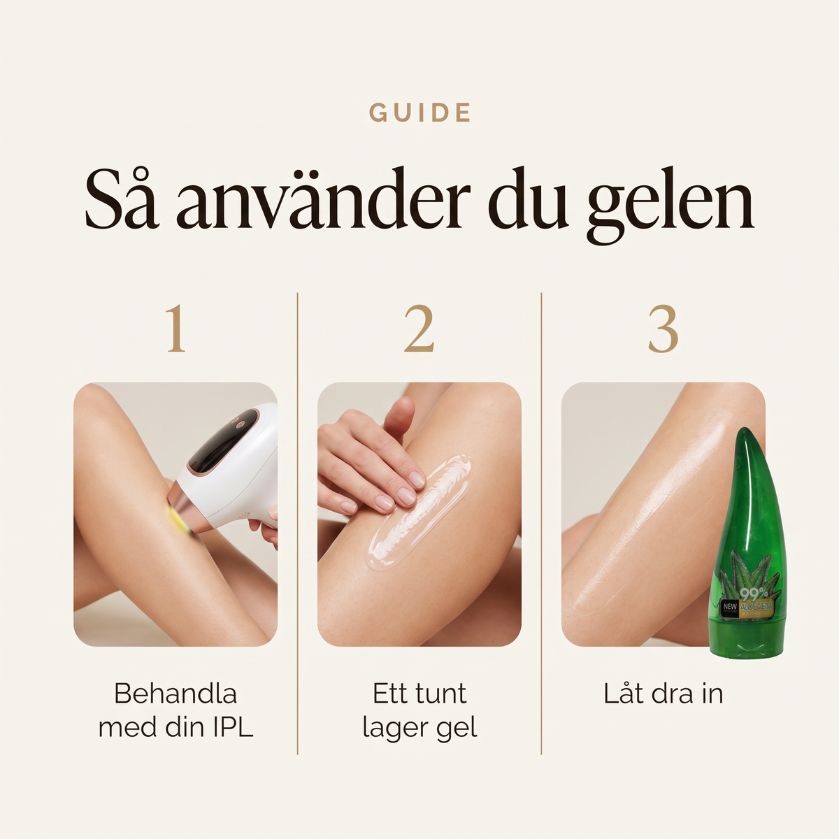 Så använder du aloe vera gel efter IPL i tre steg