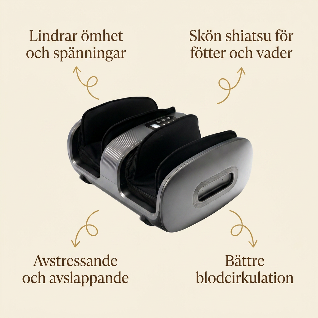 Vera Fotmassage Maskin Pro - Vad- & Fotmassage med Shiatsu, Värme och Fjärrkontroll