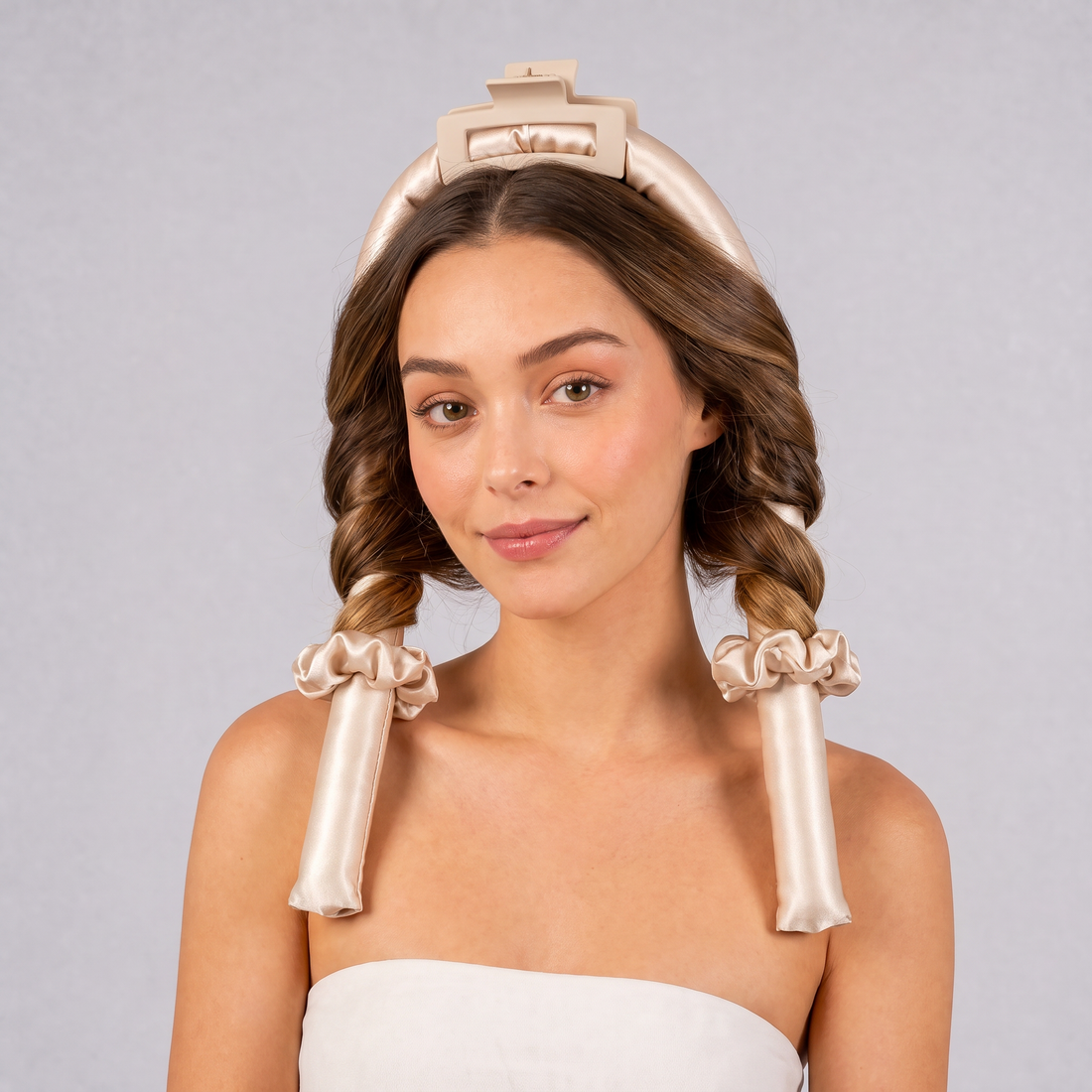 Heatless Curls i 100% Mullbärssilke - 22 momme - Lockar utan värme över natten