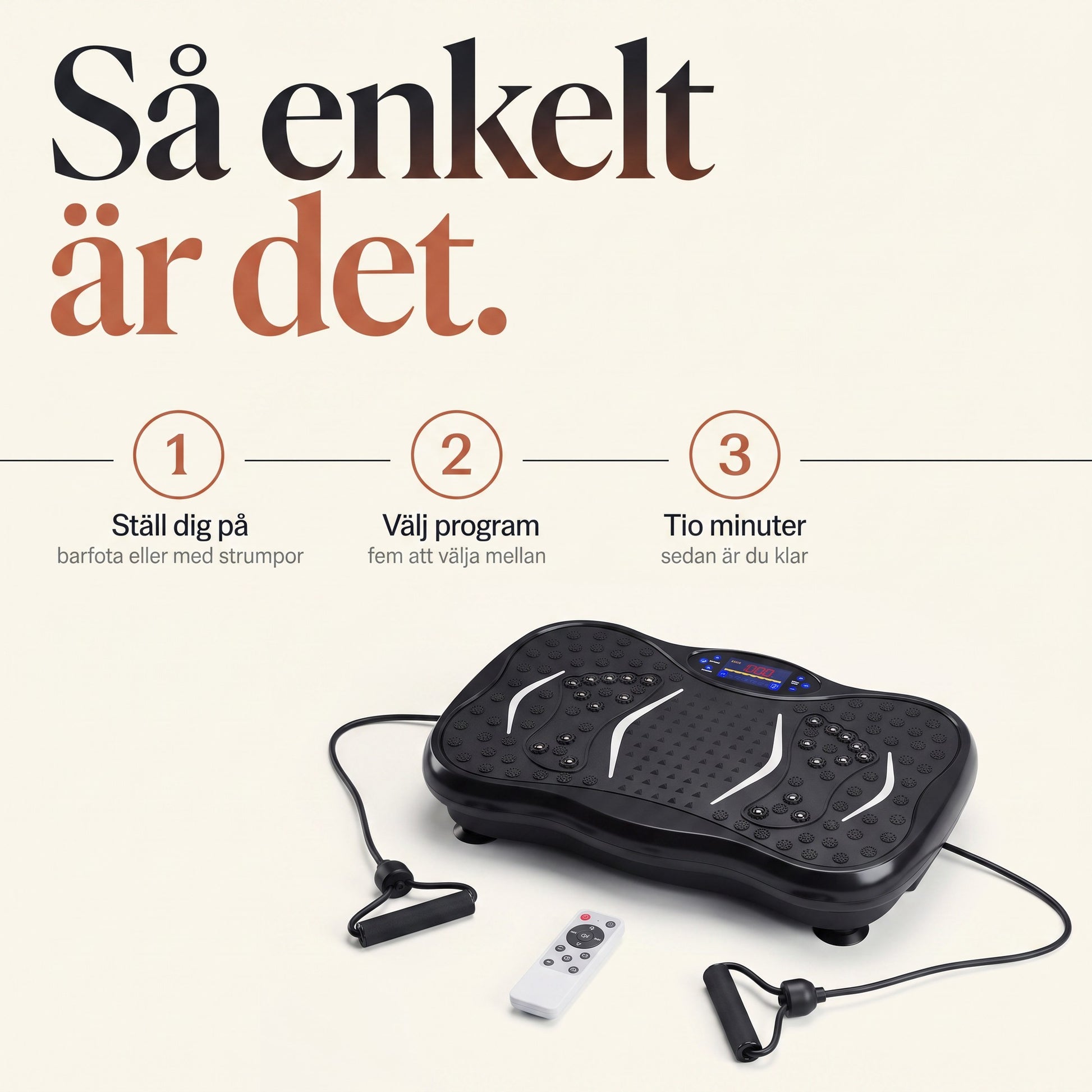 Så fungerar Vera FIT: ställ dig på plattan, välj bland fem program och stå i tio minuter