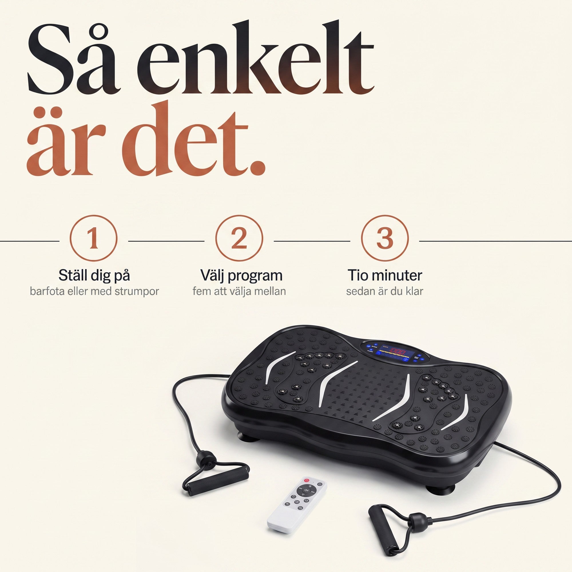 Så fungerar Vera FIT: ställ dig på plattan, välj bland fem program och stå i tio minuter