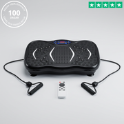 Vibrationsplatta Vera FIT i svart med LED-display, två träningsband med handtag och trådlös fjärrkontroll - prova 100 dagar riskfritt